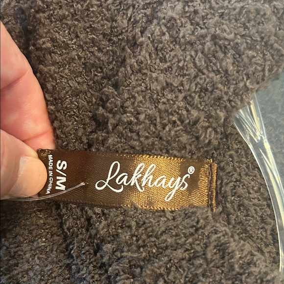 Lakhays Cozy Brown Cropped Sweater with Multicolor Bell Sleeves NWT - Picture 2 of 5